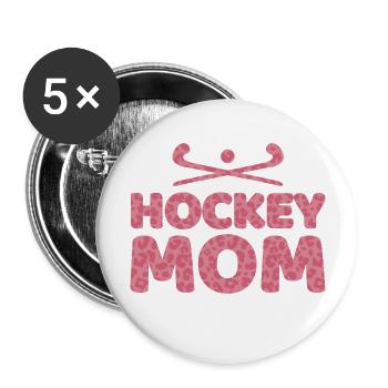 Hockey sur gazon Maman Joueuse de hockey sur gazon Mère - Lot de 5 grands badges (56 mm) - blanc - Devant