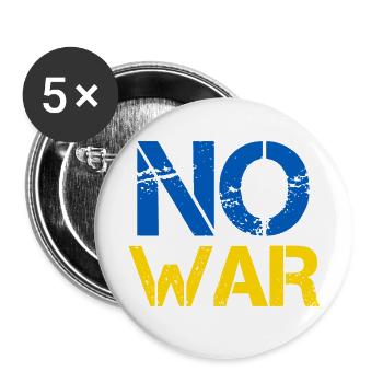 Pas de guerre Paix Mondiale Ukraine - Lot de 5 grands badges (56 mm) - blanc - Devant