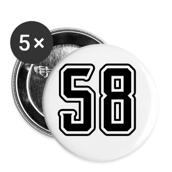 Symbole numérique 58 - Lot de 5 grands badges (56 mm) - blanc - Devant