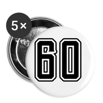 Symbole de 60 chiffres - Lot de 5 grands badges (56 mm) - blanc - Devant