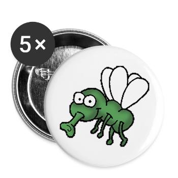 Fliege - Buttons groß 56 mm (5er Pack) - Weiß - Vorne