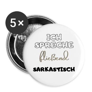 lustiger Spruch Ich spreche fließend Geschenk Idee - Buttons groß 56 mm (5er Pack) - Weiß - Vorne