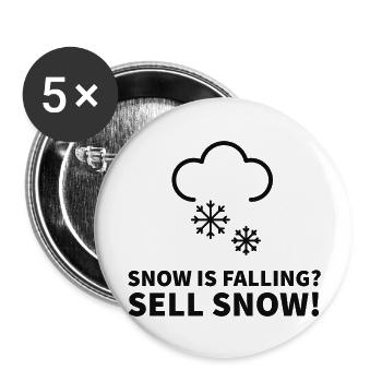 Snow is falling Sell Snow Trader Strategie - Buttons groß 56 mm (5er Pack) - Weiß - Vorne
