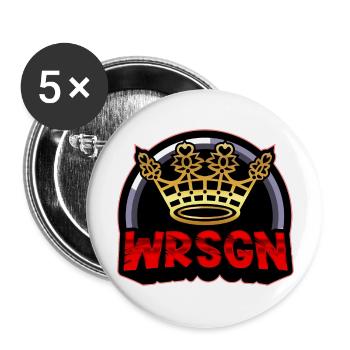 Siegerland WRSGN - denn die Krone ist königlich - Buttons groß 56 mm (5er Pack) - Weiß - Vorne