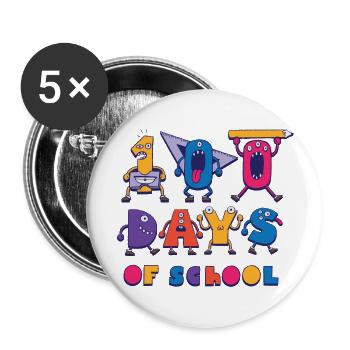100 Tage Schule 100 Tage Schule Geschenk Inspirati - Buttons groß 56 mm (5er Pack) - Weiß - Vorne