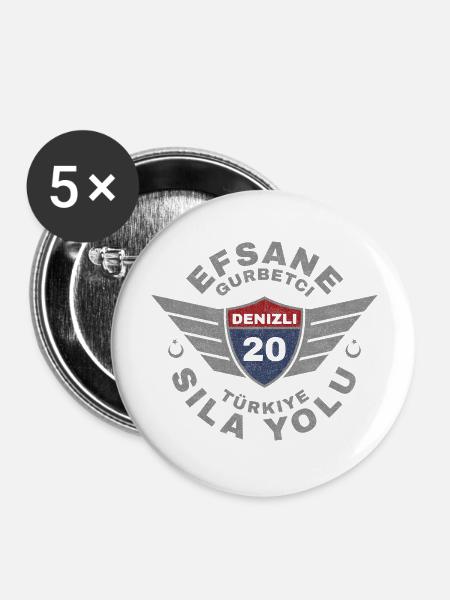 Denizli - Buttons groß 56 mm (5er Pack) - Weiß