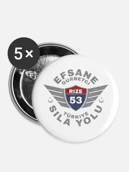 Rize - Buttons groß 56 mm (5er Pack) - Weiß