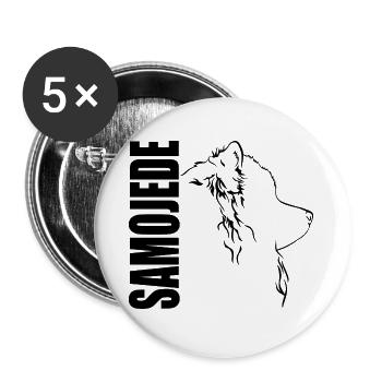 SAMOJEDE Profile Dogs Dog Wilsigns - Buttons large 2.2''/56 mm (5-pack) - white - Front