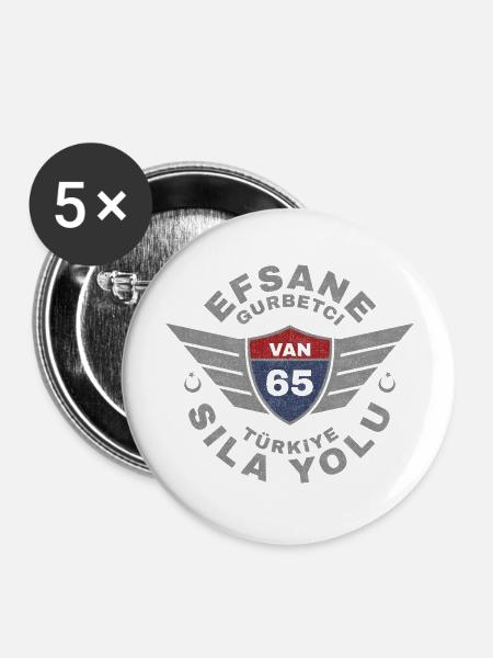 Van - Buttons groß 56 mm (5er Pack) - Weiß