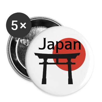 Japan with Gate Background Design - Buttons groß 56 mm (5er Pack) - Weiß - Vorne