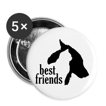 Chien Chat Meilleurs Amis Amitié Animaux de compagnie - Lot de 5 grands badges (56 mm) - blanc - Devant