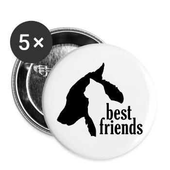 Chien Chat Meilleurs amis Amitié Animaux de compagnie - Lot de 5 grands badges (56 mm) - blanc - Devant