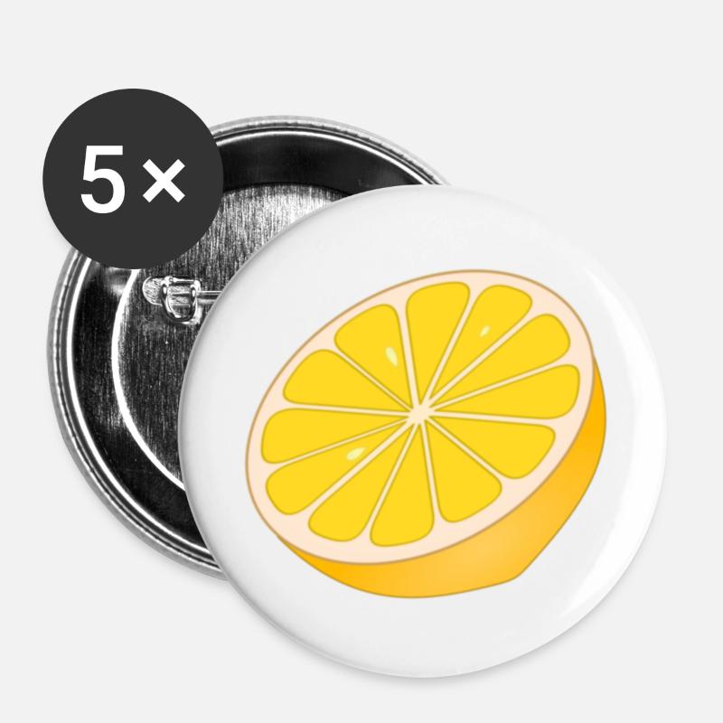 Lemon - Buttons large 2.2''/56 mm (5-pack) - white