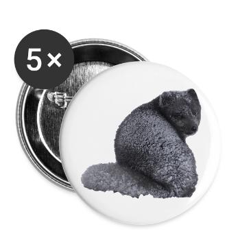 fox cub - Buttons large 2.2''/56 mm (5-pack) - white - Front
