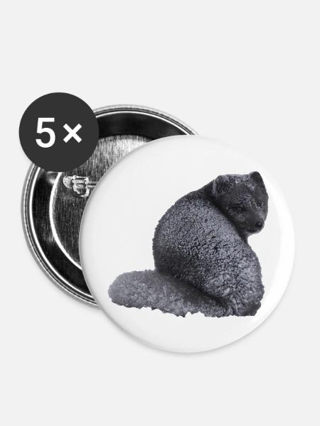 Fuchswelpe - Buttons groß 56 mm (5er Pack) - Weiß