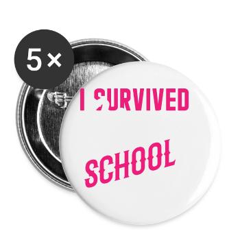 I survived nursing school - Buttons large 2.2''/56 mm (5-pack) - white - Front