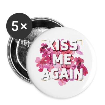 Küss mich wieder - Buttons groß 56 mm (5er Pack) - Weiß - Vorne