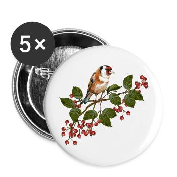 Colorful bird - Buttons large 2.2''/56 mm (5-pack) - white - Front