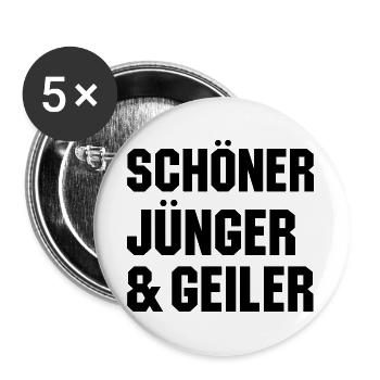 Schöner jünger geiler - Buttons groß 56 mm (5er Pack) - Weiß - Vorne