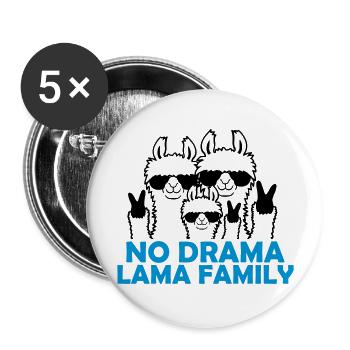 Parents No Drama Llama - Buttons large 2.2''/56 mm (5-pack) - white - Front