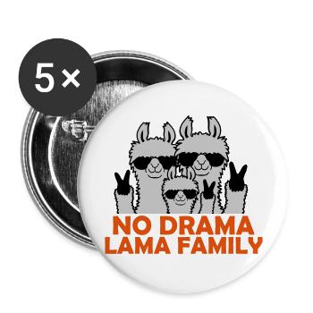 No drama Llama family - Buttons large 2.2''/56 mm (5-pack) - white - Front