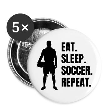 Fußballspieler Fußballer Fußball Fußballtrainer - Buttons groß 56 mm (5er Pack) - Weiß - Vorne