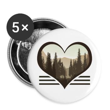I Love Outdoors - The Great Outdoor Adventure - Buttons large 2.2''/56 mm (5-pack) - white - Front