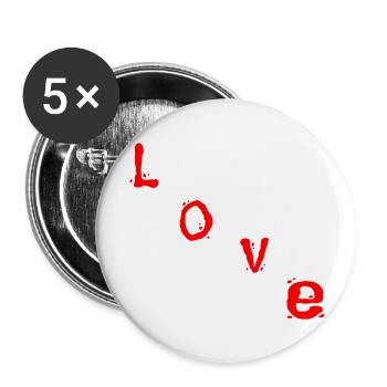 Love - Buttons groß 56 mm (5er Pack) - Weiß - Vorne