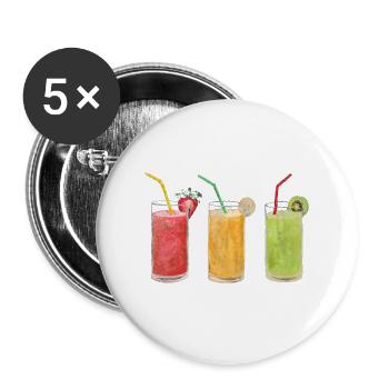 Summer Smothie - Buttons groß 56 mm (5er Pack) - Weiß - Vorne
