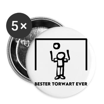 Goalkeeper in goal best goalkeeper Ever - Football Hand - Buttons large 2.2''/56 mm (5-pack) - white - Front