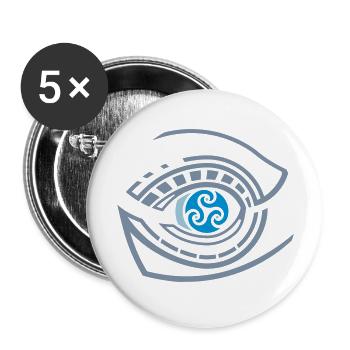 Œil de baleine tribal - Lot de 5 grands badges (56 mm) - blanc - Devant