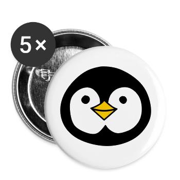 Cute penguin - Buttons groß 56 mm (5er Pack) - Weiß - Vorne