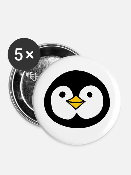Cute penguin - Buttons large 2.2''/56 mm (5-pack) - white