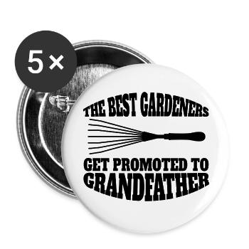 Garden Grandfather Gardener Grandpa Hobby Gardener - Buttons large 2.2''/56 mm (5-pack) - white - Front