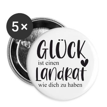 Landrat Ehrenamt Politiker Politik Geschenk - Buttons groß 56 mm (5er Pack) - Weiß - Vorne