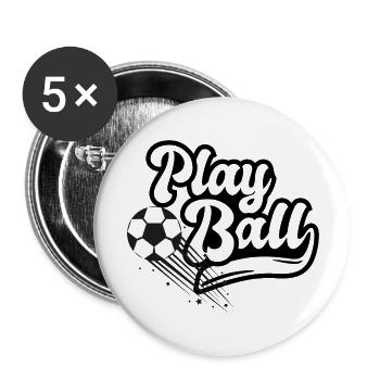 Ball spielen - Buttons groß 56 mm (5er Pack) - Weiß - Vorne