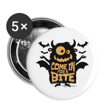 Come for a Vampire Bite Halloween Humor - Buttons large 2.2''/56 mm (5-pack) - white - Front