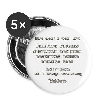 Admin Ratschlag Cookies löschen - Buttons groß 56 mm (5er Pack) - Weiß - Vorne
