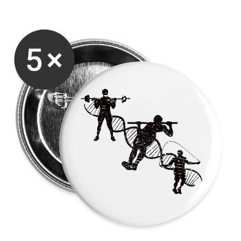 Fitness Bodybuilder Musculation Athlètes Muscle - Lot de 5 grands badges (56 mm) - blanc - Devant