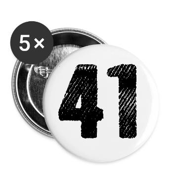 Maillot à 41 numéros - Lot de 5 grands badges (56 mm) - blanc - Devant