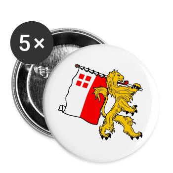 Löwe mit Flagge Utrecht Utrecht Flagge - Buttons groß 56 mm (5er Pack) - Weiß - Vorne
