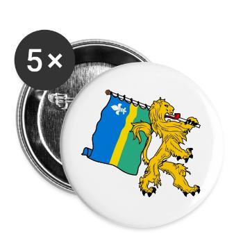 Löwe mit Flagge Flevoland die Flagge - Buttons groß 56 mm (5er Pack) - Weiß - Vorne