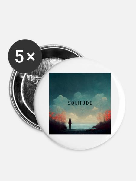 Einsamkeit - Einsamer Mann - Buttons groß 56 mm (5er Pack) - Weiß