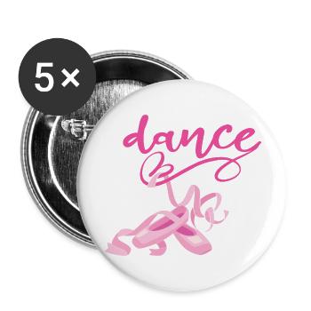 Ballet Dancer Dance Ballerina Sport Girl Femme - Lot de 5 grands badges (56 mm) - blanc - Devant