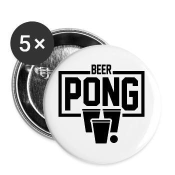 Beer Pong Frame - Buttons groß 56 mm (5er Pack) - Weiß - Vorne