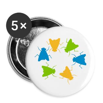 Équipe colorée du groupe de vol de maison - Lot de 5 grands badges (56 mm) - blanc - Devant