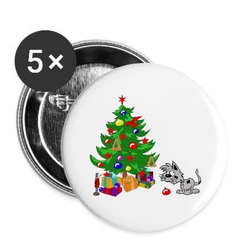 christmas tree christmas christmas children baby - Buttons large 2.2''/56 mm (5-pack) - white - Front