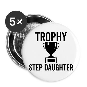 Trophée Belle-fille - Lot de 5 grands badges (56 mm) - blanc - Devant