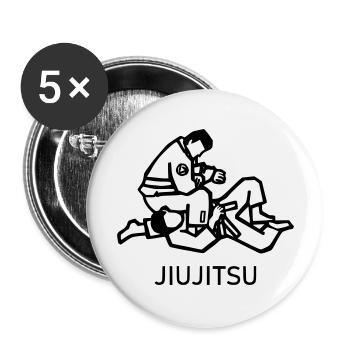 jiu-jitsu brésilien - Lot de 5 grands badges (56 mm) - blanc - Devant