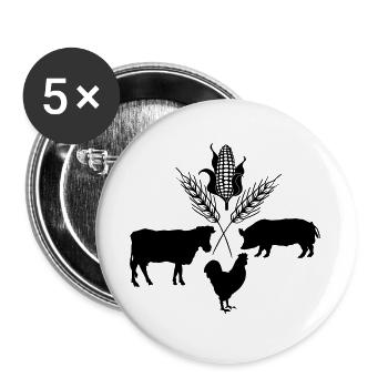 Produits de la ferme - Lot de 5 grands badges (56 mm) - blanc - Devant